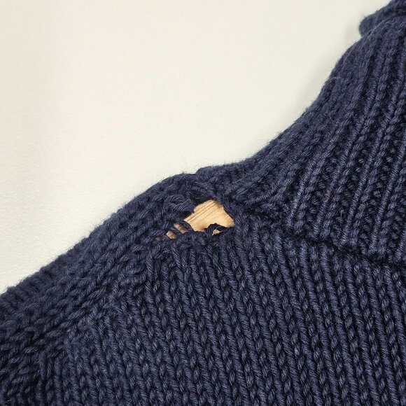 J. Crew Rollneck Ribbed Yarn Fitted Silhouette Sweater Navy Blue Women's Sz. XXS - Picture 8 of 14